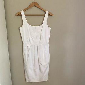 Calvin Klein Pleated White Fabric Dress Size 2